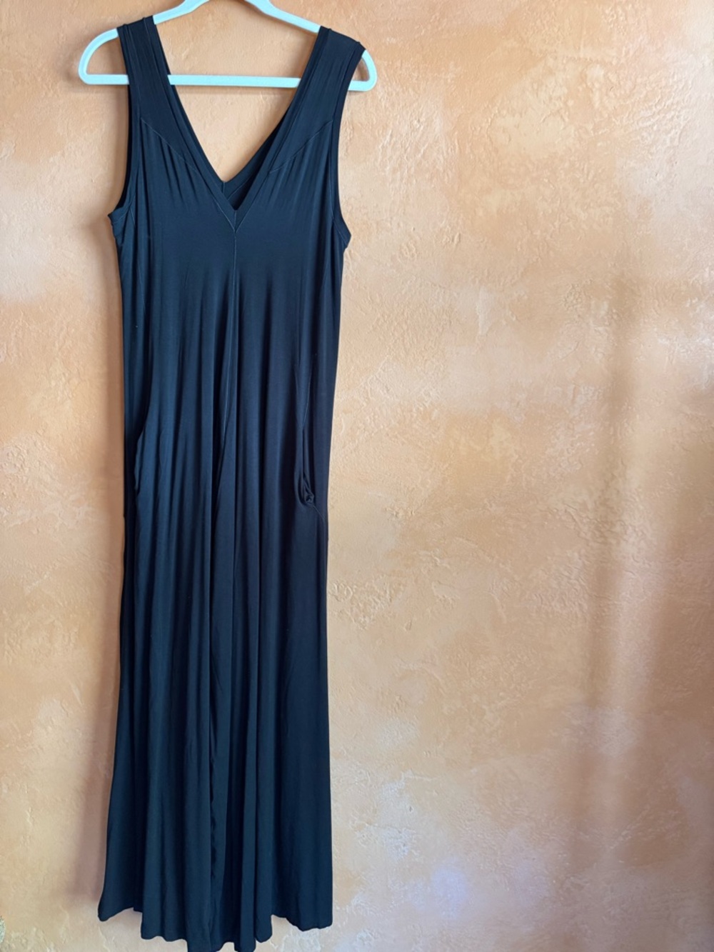 Angelrox Farmer Jumpsuit Black Wide Leg Minimal Lounge Travel One Piece L